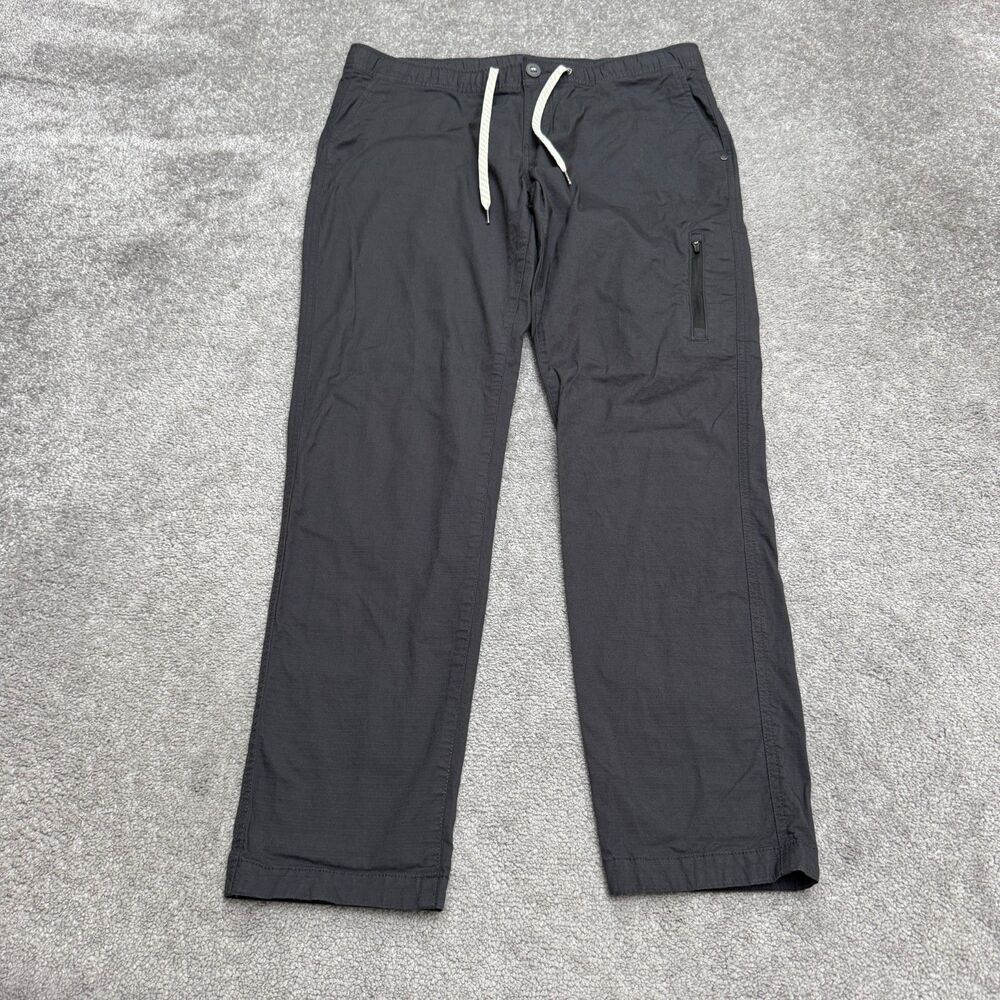 Vuori Mens Ripstop Traveler Pant XL Charcoal Gray Stretch Organic Cotton Pants